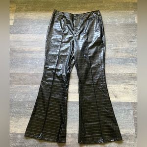 Faux Leather Croc Embossed Pants
